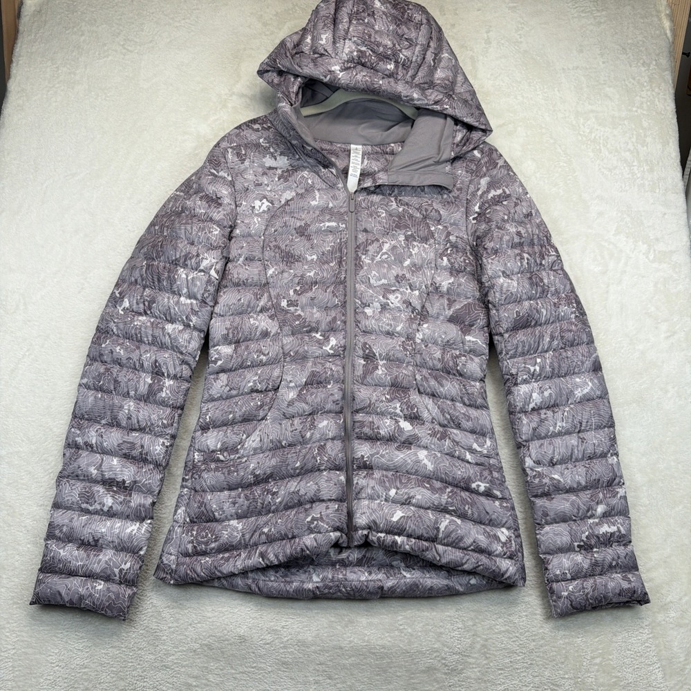 Lululemon Pack It Down Again Jacket Women's 4 Purple Gray 700 Fill Goose Down